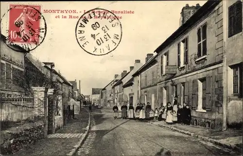 Ak Monthyon Seine et Marne, Rue de la Republique, Buraliste