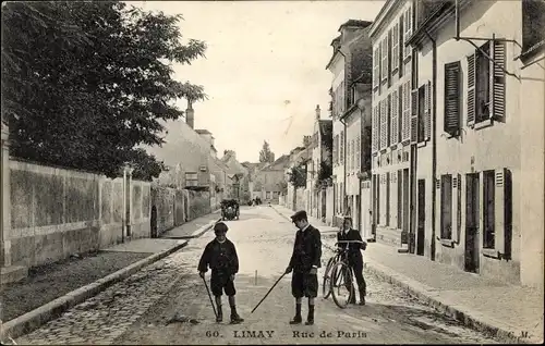 Ak Limay Seine et Marne, Rue de Paris