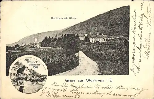 Ak Oberbronn Elsass Bas Rhin, Kloster, Gasthaus Alter Rebstock