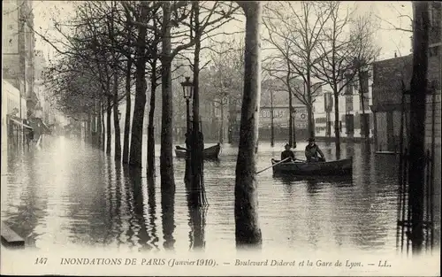 Ak Paris XII Reuilly, Boulevard Diderot, la Gare de Lyon
