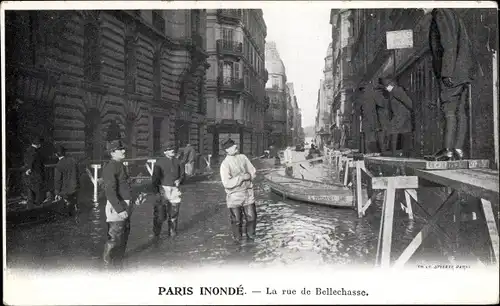 Ak Paris VII, Crue de la Seine Janvier 1910, Rue de Bellechasse