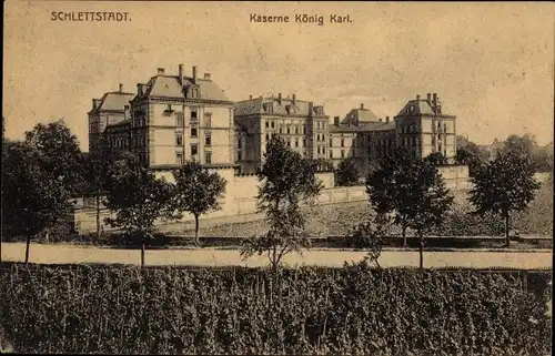 Ak Sélestat Schlettstadt Elsass Bas Rhin, Kaserne König Karl