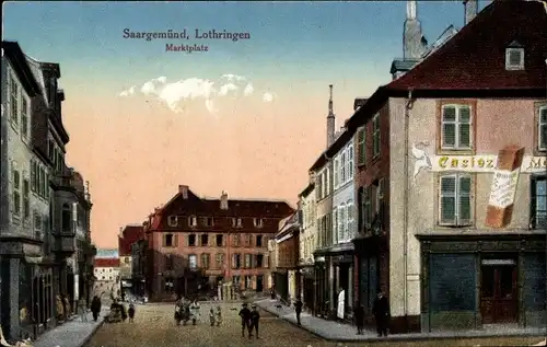 Ak Saargemünd Sarreguemines Lothringen Moselle, Marktplatz