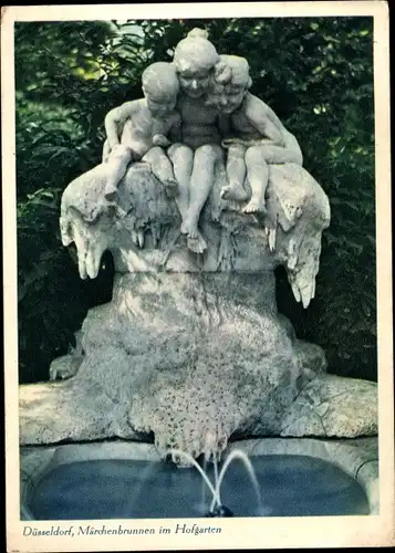 Ak Düsseldorf am Rhein, Märchenbrunnen im Hofgarten