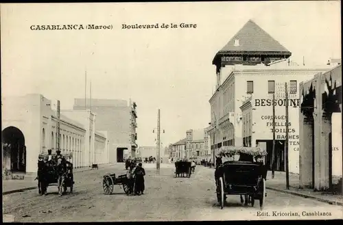Ak Casablanca Marokko, Boulevard de la Gare