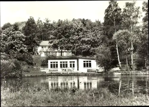 Ak Storkow in der Mark, Jugendheim Hirschluch, Strandlaube am Weiher