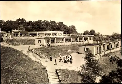Ak Dommitzsch an der Elbe Sachsen, Betriebsferienlager des VEB Gummiwerke Elbe, Bungalows