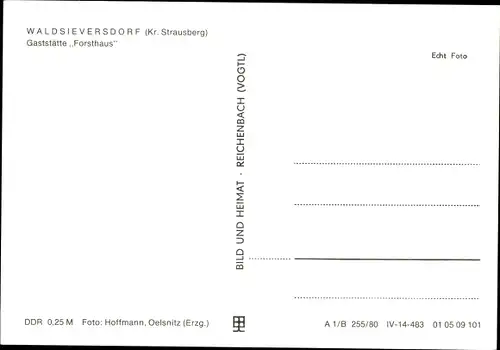 Ak Waldsieversdorf Märkische Schweiz, Gaststätte Forsthaus