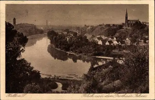 Ak Halle an der Saale, Blick von den Trothaer Felsen