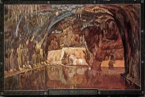 Künstler Ak Krafft, C., Saalfeld an der Saale Thüringen, mittlere Quellgrotte, Nr. 2