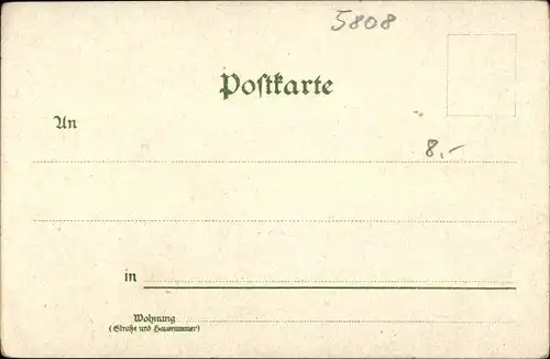 Litho Tabarz in Thüringen, Schießhaus, Hirsch, Gesamtansicht