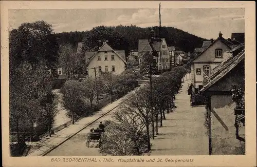 Ak Georgenthal in Thüringen, Hauptstraße, St. Georgenplatz