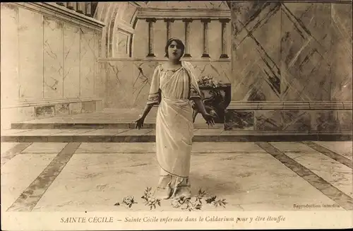 Ak Sainte Cecile enfermee dans le Caldarium pour y etre etouffee