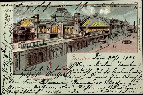 Litho Dresden Zentrum Altstadt, Hauptbahnhof