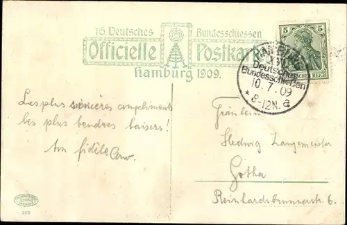Ak Hamburg, 16. Deutsches Bundesschießen 1909,  Passagierhalle, Henry Löbel