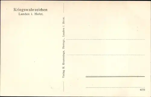 Ak Lunden in Holstein Dithmarschen, Kriegswahrzeichen