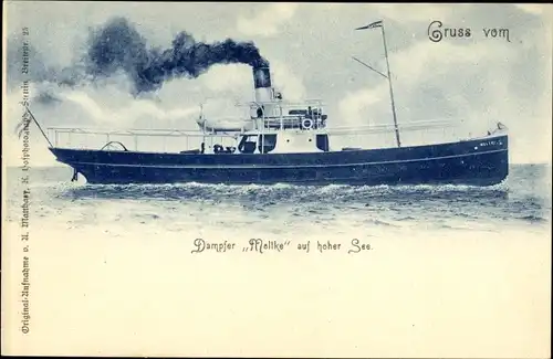 Ak Dampfer Moltke auf hoher See