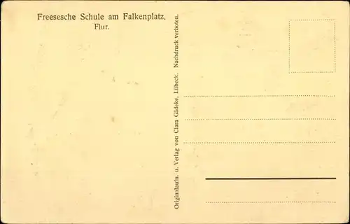 Ak Hansestadt Lübeck, Freesesche Schule am Falkenplatz, Flur