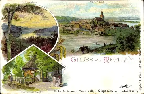 Litho Mölln im Herzogtum Lauenburg, Panorama, Schmaalsee, Herrmannsquelle