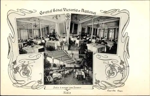 Ak Bâle Basel Stadt Schweiz, Grand Hotel Victoria et National, Innenansicht