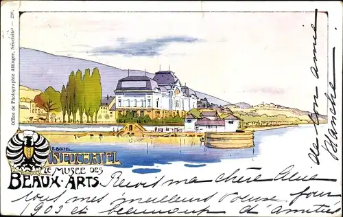 Künstler Ak Neuchâtel Neuenburg Stadt, Le Musee des Beaux Arts