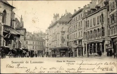 Ak Lausanne Kanton Waadt, Place St. Francois