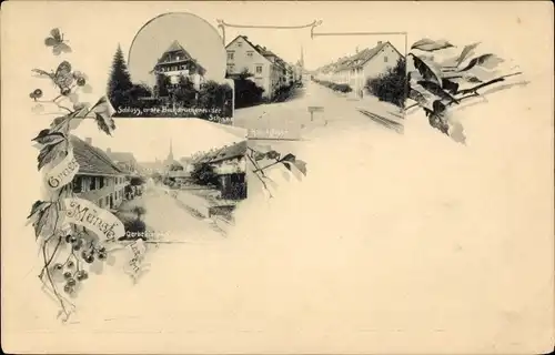 Ak Beromünster Münster Kanton Luzern, Schloss, Straßenpartien