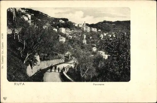 Ak Ruta Liguria Italien, Panorama der Ortschaft
