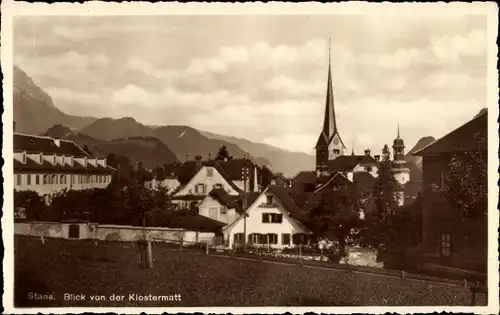 Ak Stans Kanton Nidwalden, Blick von der Klostermatt