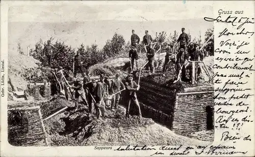 Ak Liestal Kanton Basel Land Schweiz, Sappeurs, Schweizer Soldaten