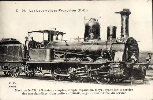 Ak Französische Eisenbahn, Tender 794, Dampflok