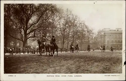 Ak London City England, Rotten Row, Hyde Park, Reiter