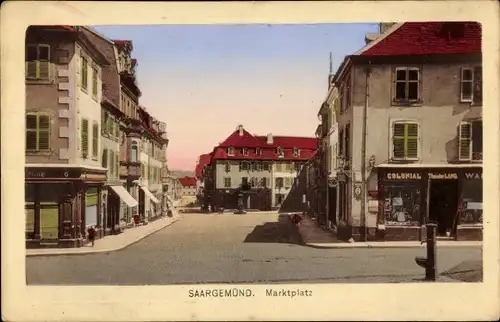 Ak Sarreguemines Saargemünd Lothringen Moselle, Marktplatz
