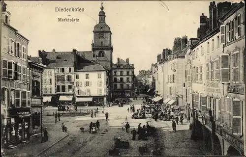 Ak Thionville Diedenhofen Lothringen Moselle, Marktplatz