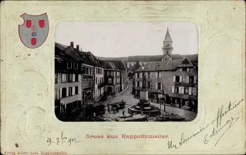 Passepartout Ak Ribeauvillé Rappoltsweiler Elsass Haut Rhin, Sinnplatz, Wappen