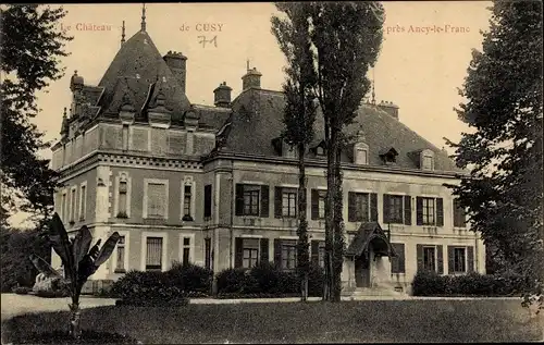 Ak Cusy Yonne, Le Chateau, pres Ancy-le-Franc