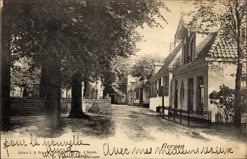 Ak Bergen Nordholland Niederlande, Straßenpartie