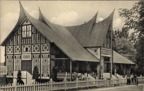 Ak Amsterdam Nordholland Niederlande, Conferentie gebouw der Koloniale Landbouwtentoonstelling 1912