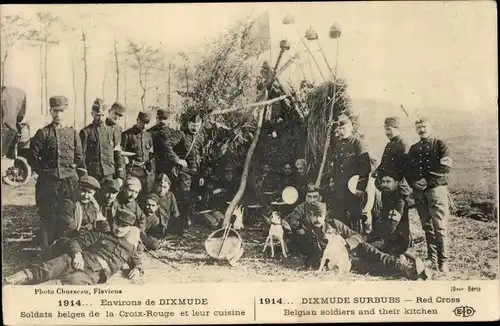 Ak Diksmuide Dixmude Westflandern, Soldats belges de la Croix Rouge, Soldaten