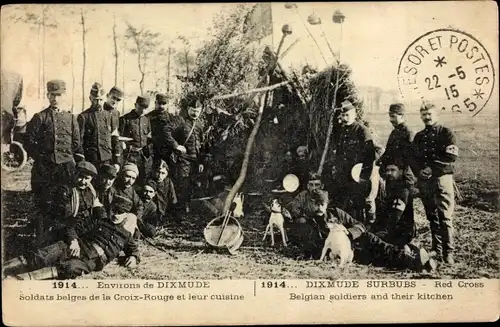 Ak Diksmuide Dixmude Westflandern, Soldats belges de la Croix Rouge, Soldaten