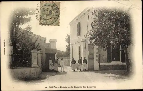 Ak Colea Kolea Algerien, Entree de la Caserne des Zouaves