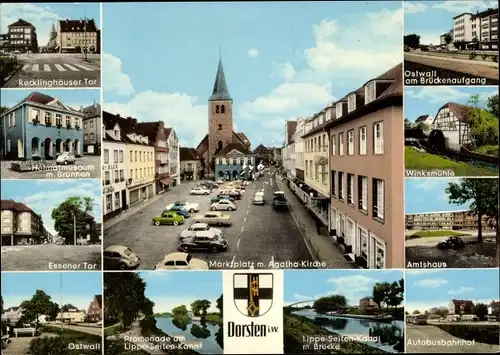 Ak Dorsten in Westfalen, Marktplatz, Agatha Kirche, Heimatmuseum, Amtshaus, Essener Tor, Ostwall