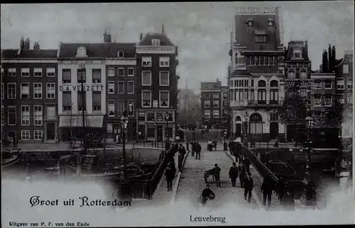 Ak Rotterdam Südholland Niederlande, Leuvebrug