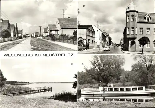 Ak Wesenberg in Mecklenburg, MS Möwe, Mittelstraße, Großer Labussee, Erker, die Wellen