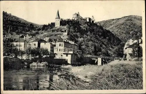 Ak Vianden Luxemburg, Le Chateau, Schloss, Fluss