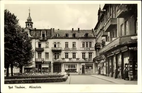 Ak Bad Nauheim in Hessen, Aliceplatz, Café u. Konditorei