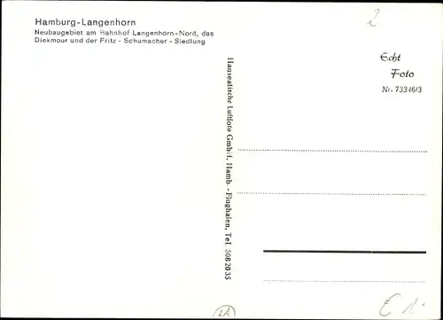 Ak Hamburg Nord Langenhorn, Fliegeraufnahme