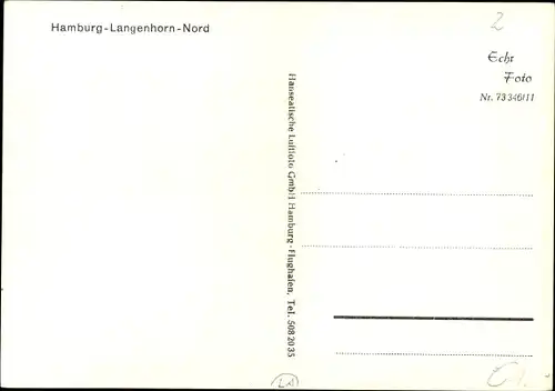 Ak Hamburg Nord Langenhorn, Fliegeraufnahme