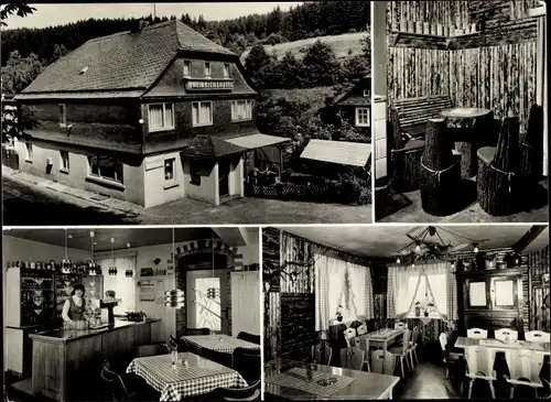 Ak Wurzbach in Thüringen, Heinrichshütte, Aussen- und Innenansicht