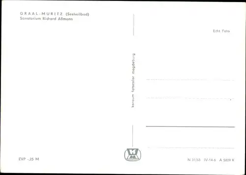 Ak Ostseebad Graal Müritz, Sanatorium Richard Aßmann